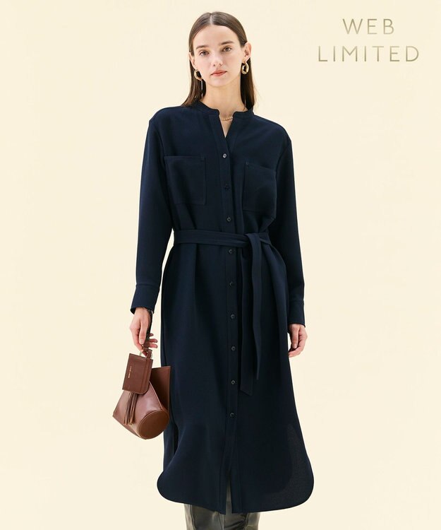 BEIGE， 【WEB限定・洗える】DUPONT / ベルト付き3WAYワンピース Navy