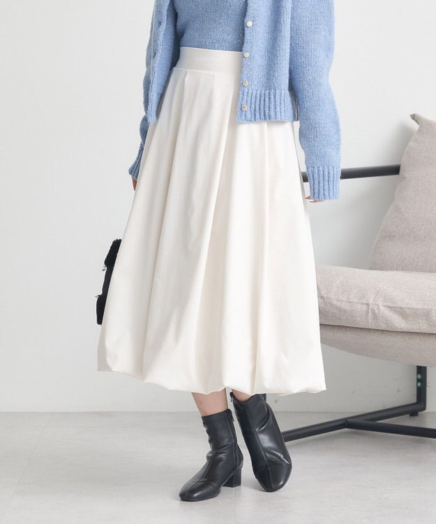 earth music&ecology バルーンミディスカート Ivory