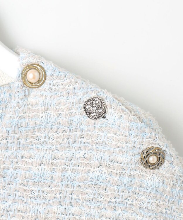 自由区 【Precious 5月号掲載】【カトリエムブーケ】Couleur tweed ツイードワンピース サックス系