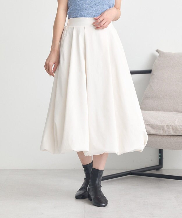 earth music&ecology バルーンミディスカート Ivory
