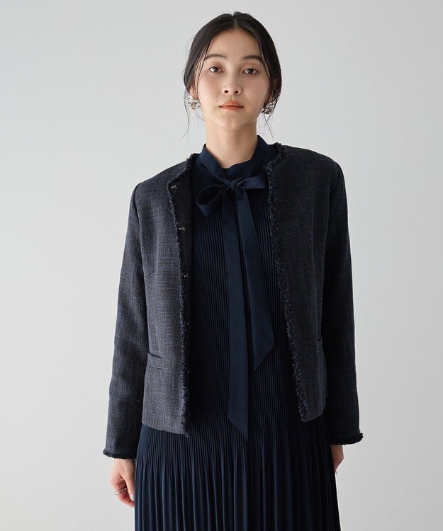 YECCA VECCA ツイードジャケット(1) Navy
