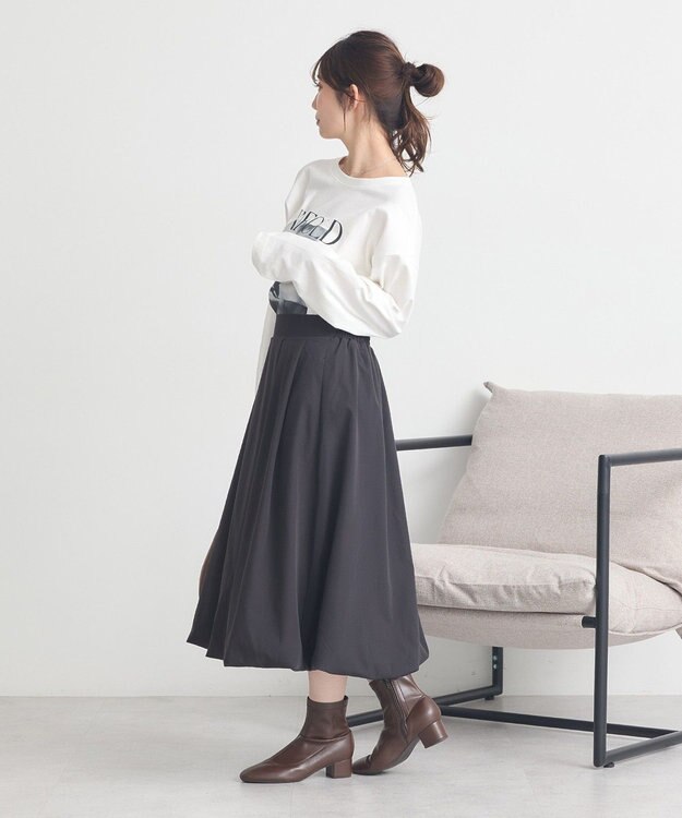 earth music&ecology バルーンミディスカート Black