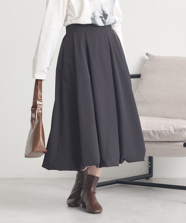 earth music&ecology バルーンミディスカート Black