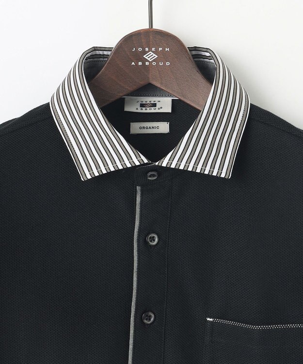 JOSEPH ABBOUD 【オーガニックコットン】ダディポロシャツ ブラック系