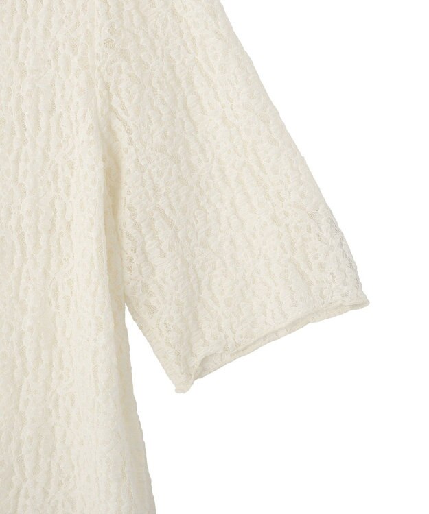 YECCA VECCA 5分袖レースシアートップス Ivory