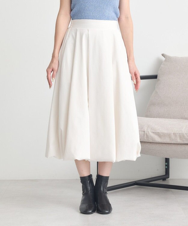 earth music&ecology バルーンミディスカート Ivory