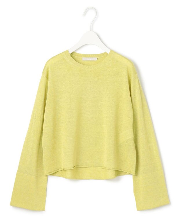 ICB 【洗える】 リネンレーヨンハイゲージ クロップドプルオーバー レモンイエロー系