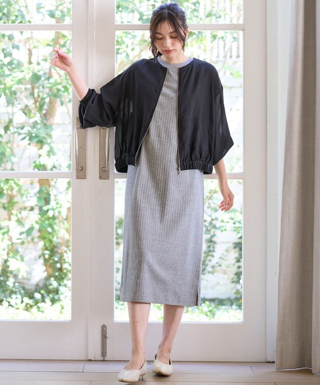 ANY シアーブルゾン ブラック