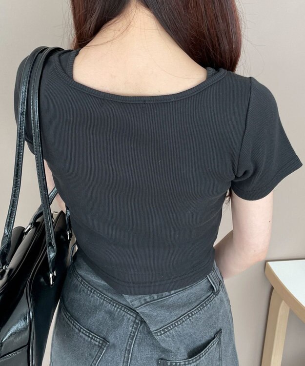 WEGO ヴィンテージライクレースアップT ブラック