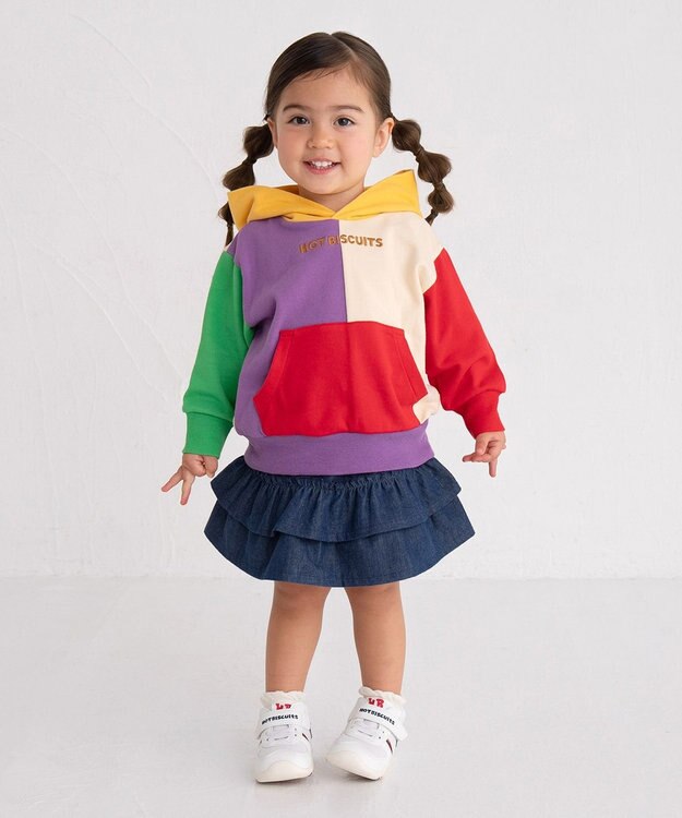 MIKI HOUSE HOT BISCUITS 【70-90cm】 デニム素材 スカート付きブルマ 紺