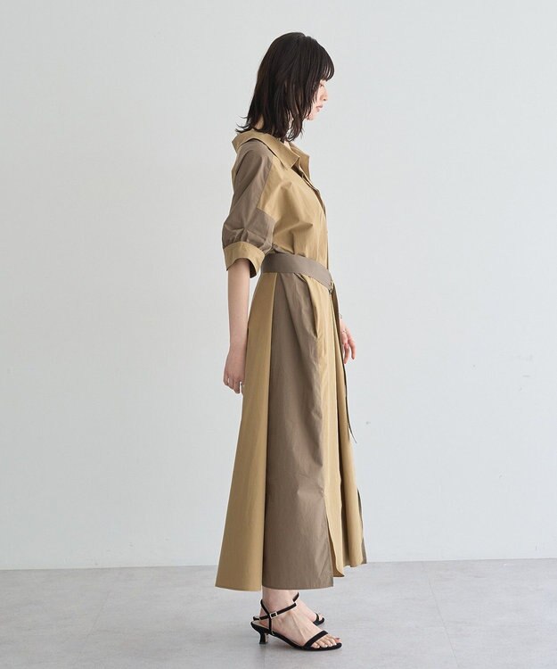 YECCA VECCA ベルト付きスキッパーシャツワンピース Beige