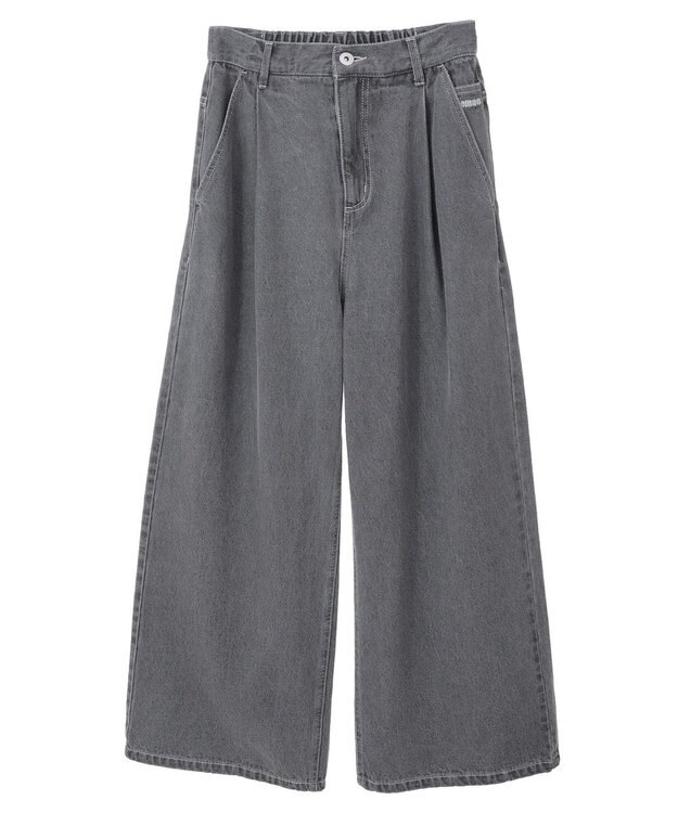 earth music&ecology ワンポイントロゴ刺繍デニムパンツ Black