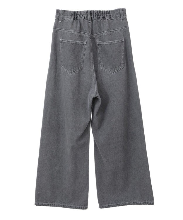 earth music&ecology ワンポイントロゴ刺繍デニムパンツ Black