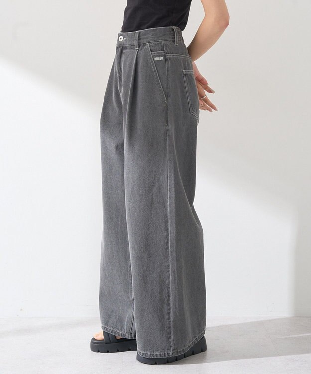 earth music&ecology ワンポイントロゴ刺繍デニムパンツ Black