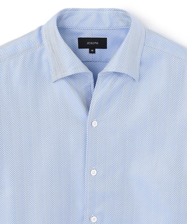 JOSEPH HOMME ツイルヘリンボンクレイジー　イタリアンカラー サックスブルー系1