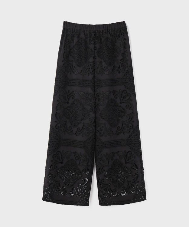 GRACE CONTINENTAL パネル刺繍パンツ ブラック