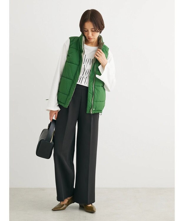 Green Parks ・Ｐｅｔｉｔ　Ｆｌｅｕｒ　ロゴｐｔフレアスリーブロンＴ Off White