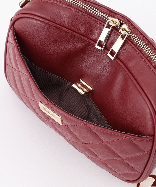 組曲 キルティングショルダー バッグ レッド系