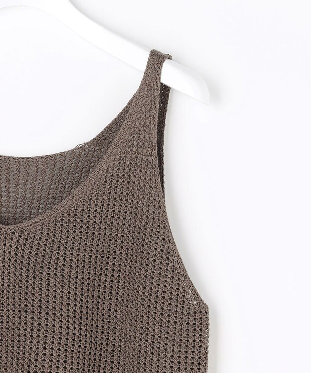 自由区 ペーパーコットンメッシュ ベスト ブラウン