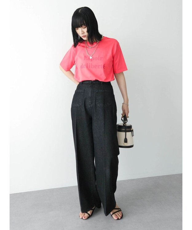 Green Parks ・ＥＬＥＮＣＡＲＥ　ＤＵＥ　デニムワイドパンツ Black