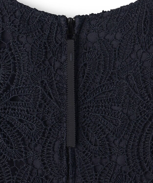 23区 【APPLAUDIR】Brocheリボンブーケレース ドレス ネイビー系