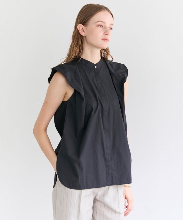 BEIGE， MALLOW / コットンタック バルーンスリーブブラウス Black