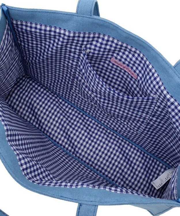 Maison de FLEUR デニムブランドロゴ刺繍トートバッグ Light Indigo