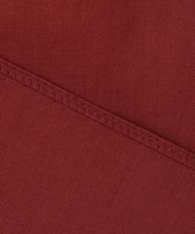 23区 【SLOW/一部店舗限定】テンセルコットンジョーゼット ギャザー ブラウス ワイン系