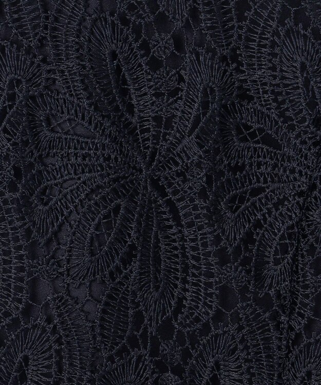 23区 【APPLAUDIR】Brocheリボンブーケレース ドレス ネイビー系