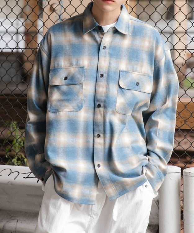 WEGO 【ユニセックス着用ITEM/SMLサイズ展開】チェックネルシャツ 柄6