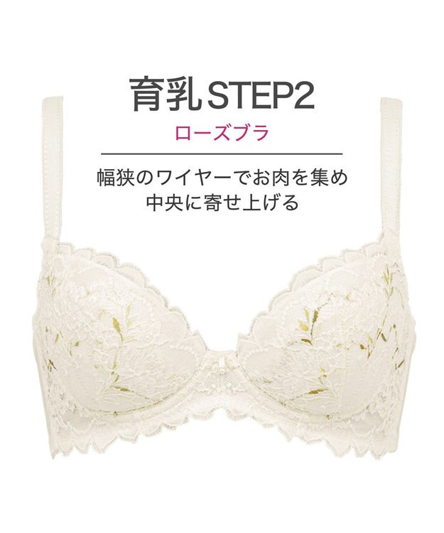 BRADELIS New York 【BRADELIS New York】ローズステップ２ブラ23S1 育乳補整 ふんわり寄せて脇まですっきりする補整ブラ ホワイト