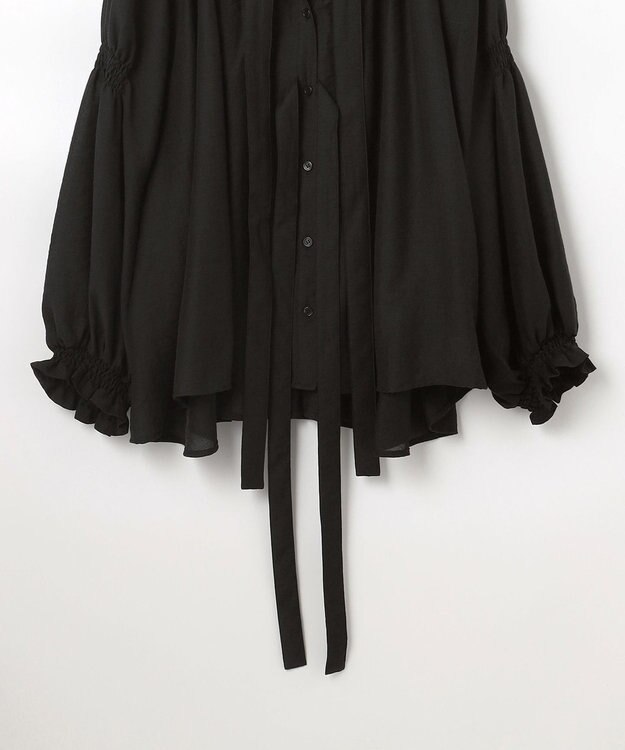 Feroux ダブルリボンシアー ブラウス ブラック系