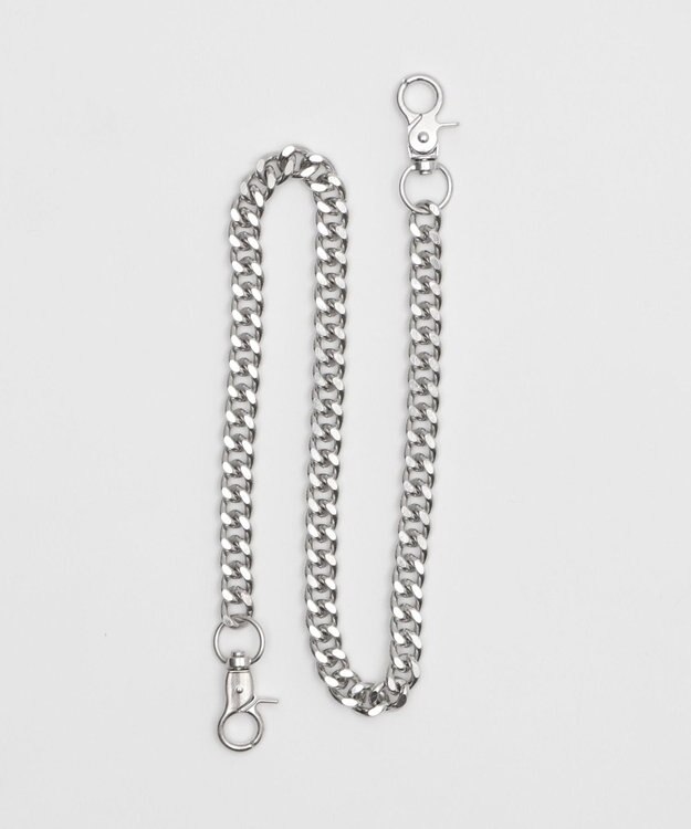 WEGO 【ユニセックス着用ITEM】チェーン付きスーパーバギーデニムショーツ グレー