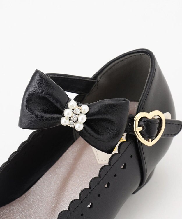 ANY KIDS スムース ヒール パンプス ブラック