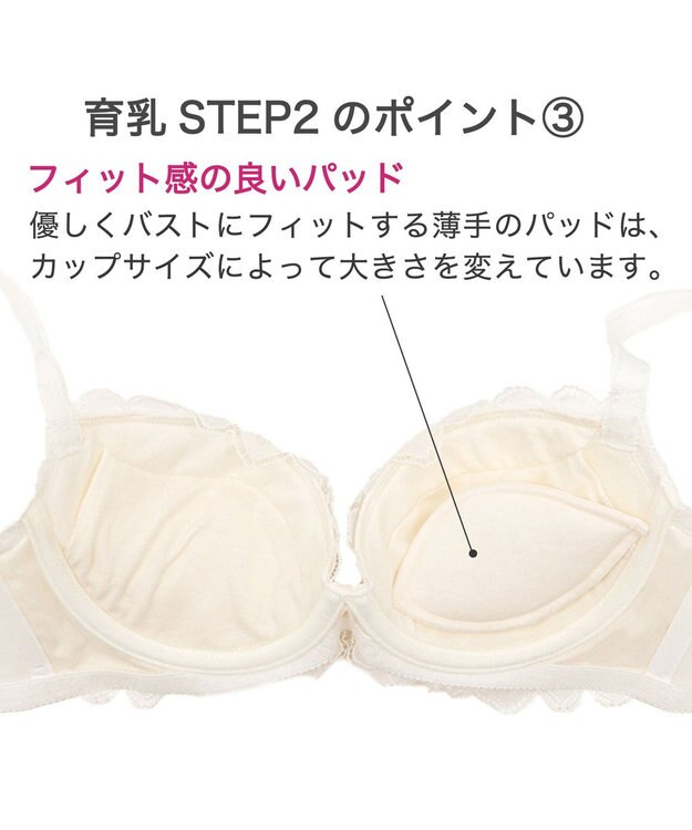 BRADELIS New York 【BRADELIS New York】ローズステップ２ブラ23S1 育乳補整 ふんわり寄せて脇まですっきりする補整ブラ ホワイト