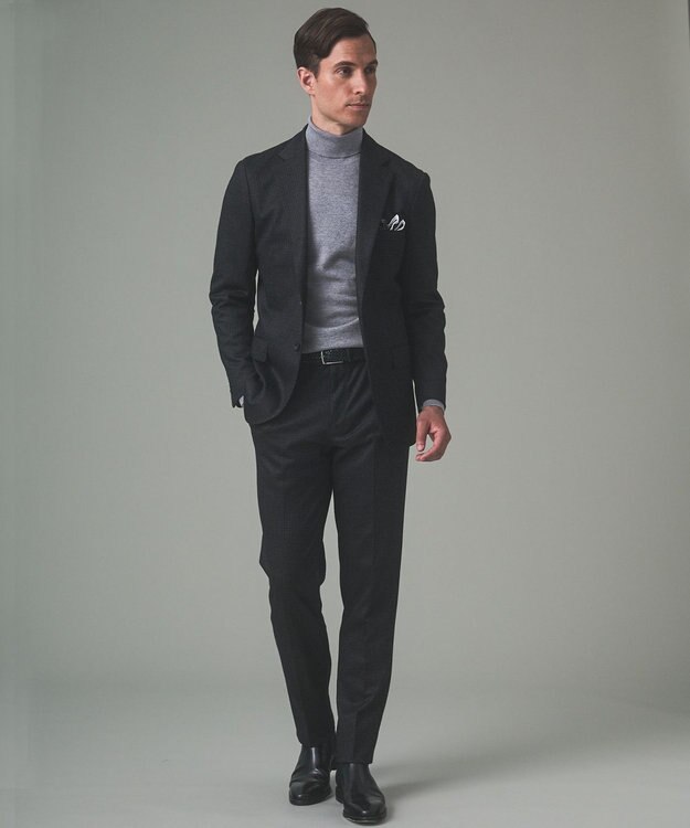 GOTAIRIKU セットアップ対応【2WAYストレッチ/シワになりにくい】T/W ジャージーパンツ_千鳥柄 グレー系8