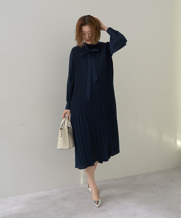 YECCA VECCA マルチwayプリーツワンピース Navy