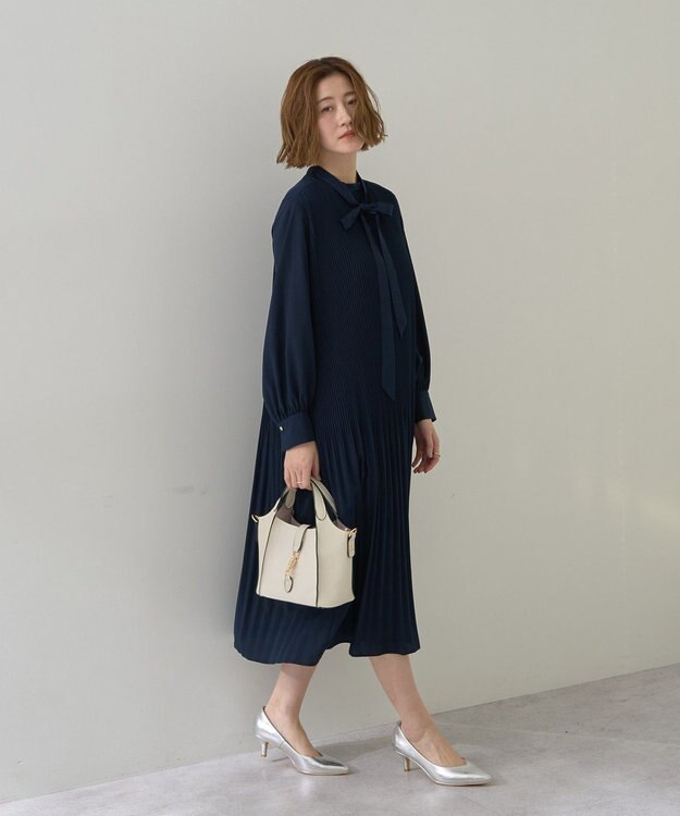 YECCA VECCA マルチwayプリーツワンピース Navy