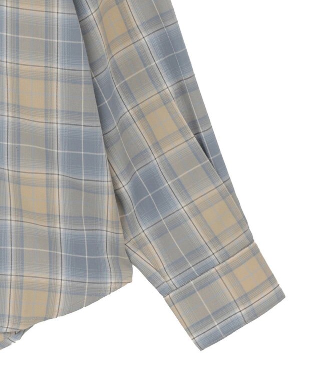 AMERICAN HOLIC 【イージーケア】　チェックバックタックシャツ Blue