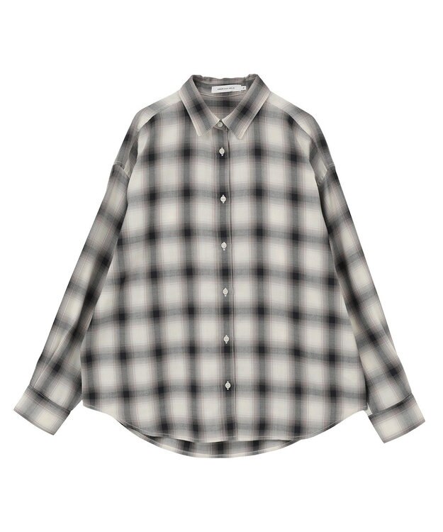 AMERICAN HOLIC 【イージーケア】　チェックバックタックシャツ Black