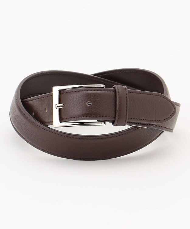 J.PRESS MEN 【定番】シボレザーベルト ダークブラウン系