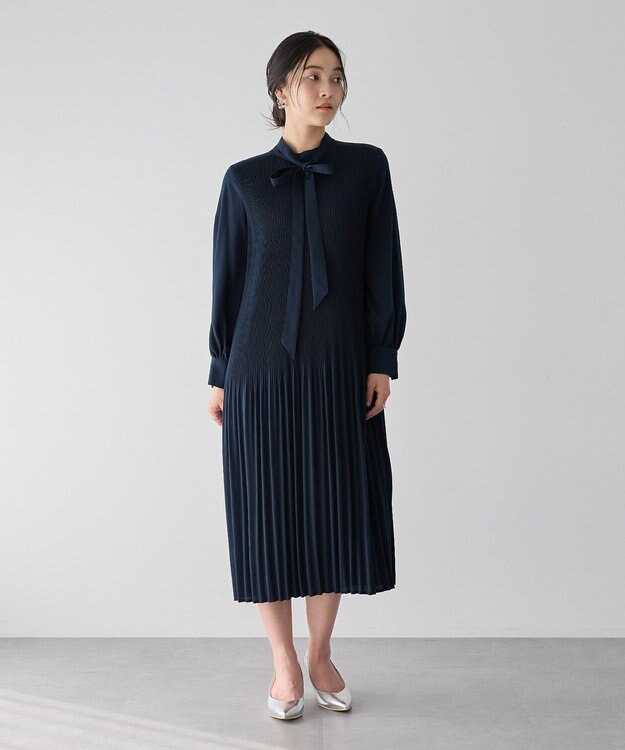 YECCA VECCA マルチwayプリーツワンピース Navy