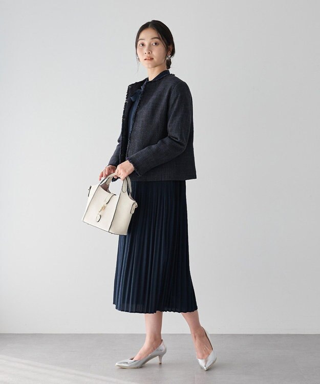 YECCA VECCA マルチwayプリーツワンピース Navy