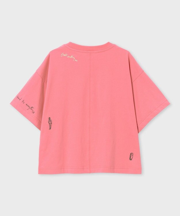 Paul Smith ハンドドローイング刺繍 半袖Tシャツ コーラル