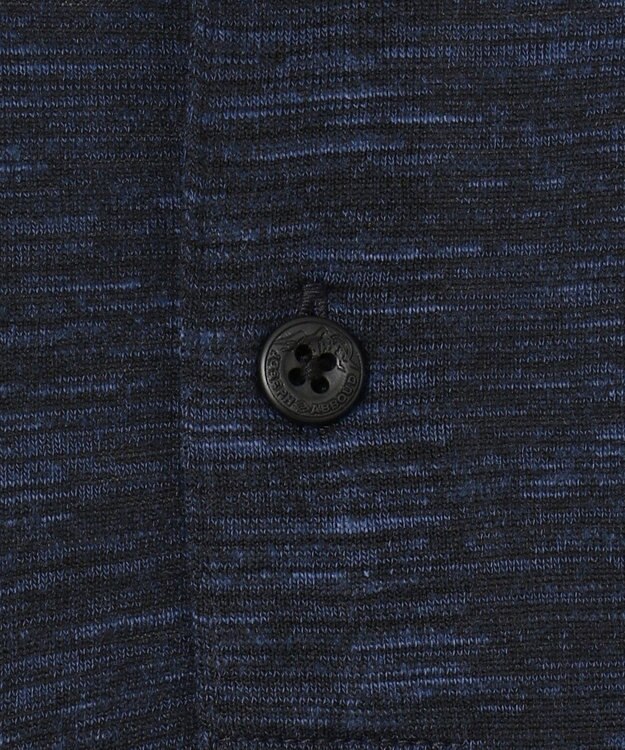 JOSEPH ABBOUD MOUNTAIN ランダムスラブリップル ポロシャツ ネイビー系