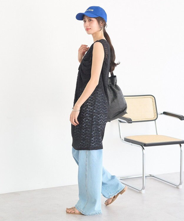 earth music&ecology 【2WAY】レースギャザーワンピース Black