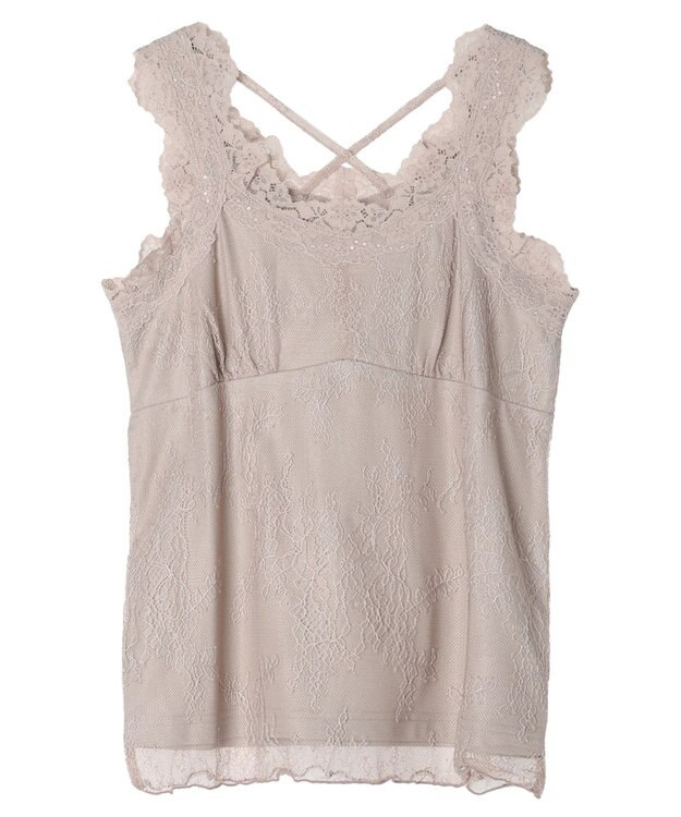 earth music&ecology 総レースキャミソール Beige