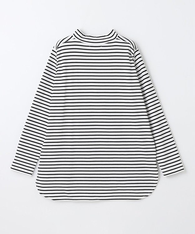 ANY モックネックプルオーバー ボーダー