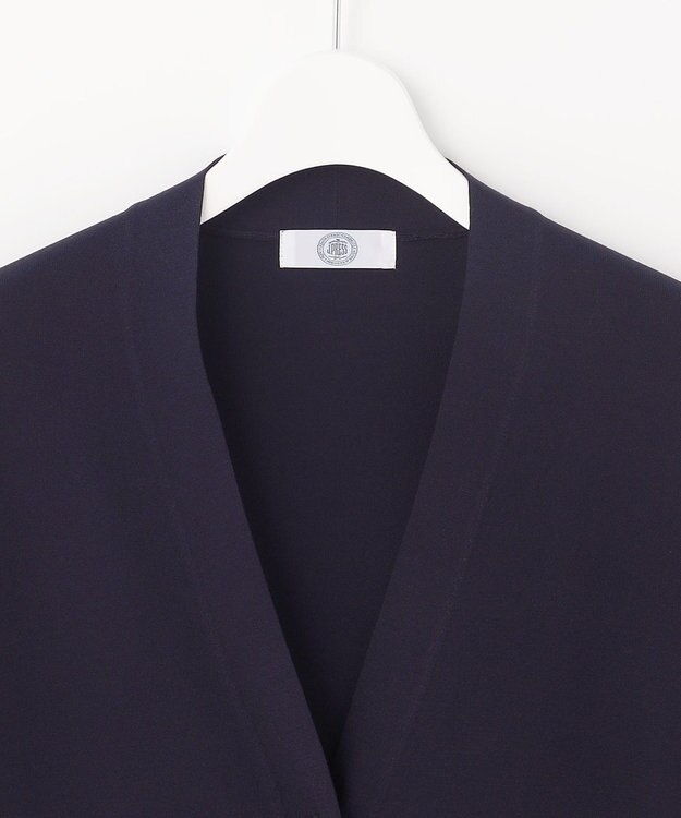 J.PRESS LADIES S 【洗える】レーヨンエリートストレッチ Vネック カーディガン ネイビー系