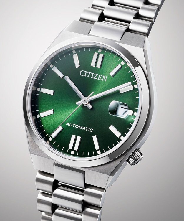 CITIZEN 【TSUYOSA 37mm】深みのあるグリーンのメカニカルウオッチ NJ0200-50X シルバー